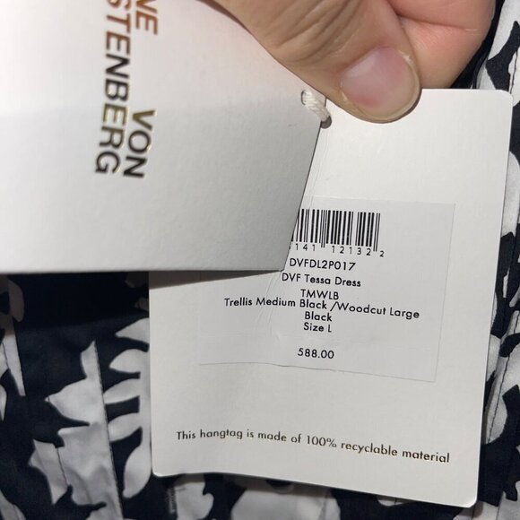 Diane Von Furstenberg Womens Dress Size Large White Floral Tessa Maxi New - Picture 5 of 9